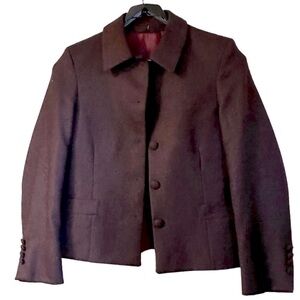 Tom James Holland & Sherry Blazer Burgundy Sz 8